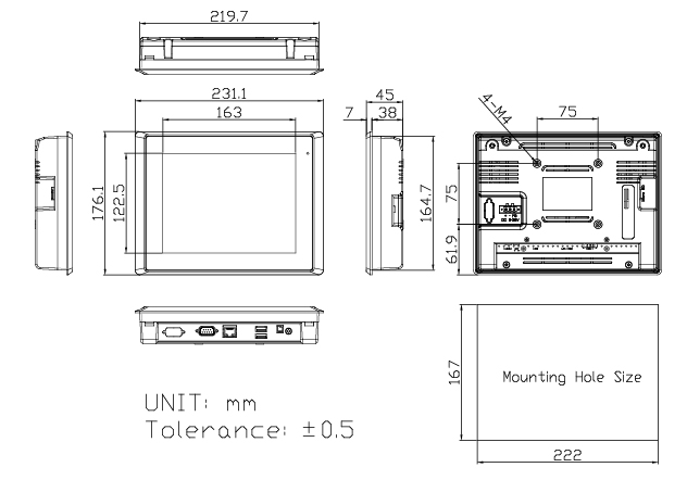 Dimensions ARMPAC-508P