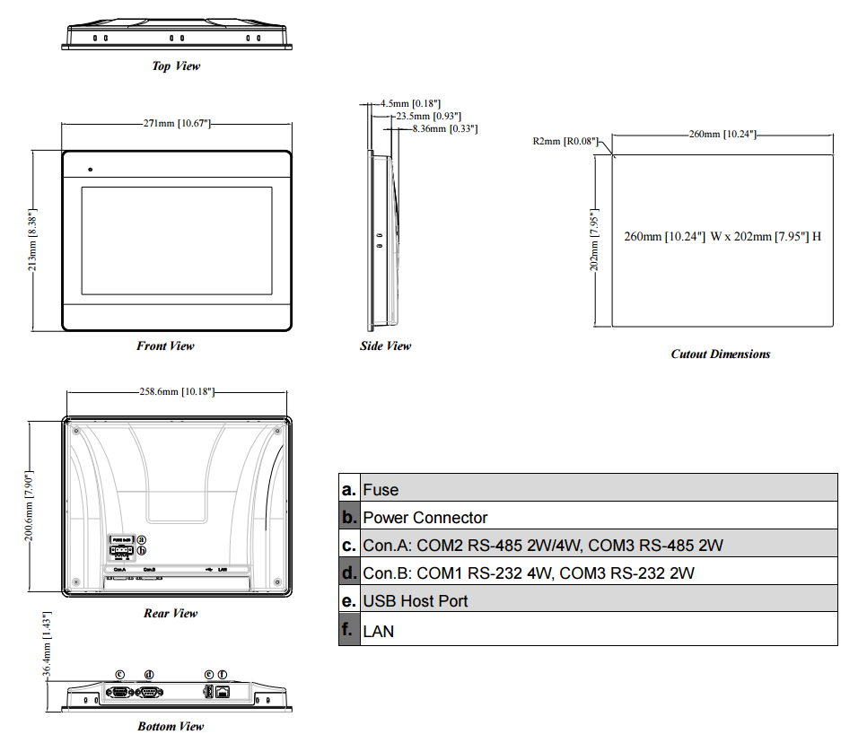 Dimensions MT8102iP